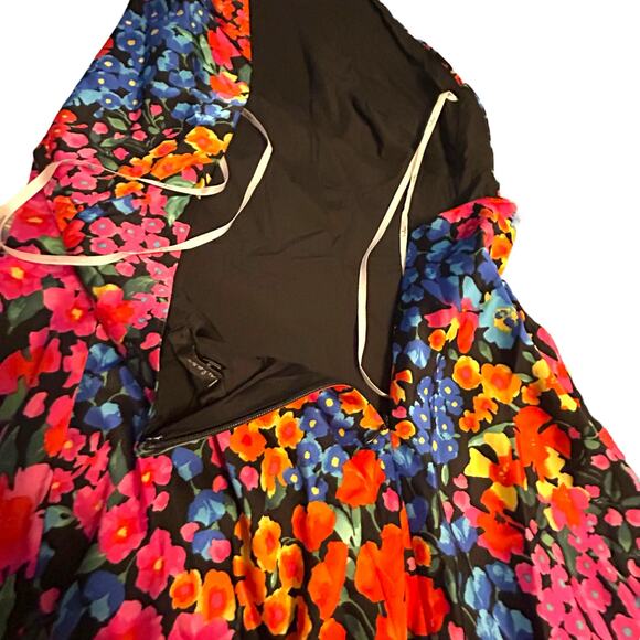 Lulus Bold Presence Floral Satin Halter Midi Dress - Size S - Picture 13 of 15